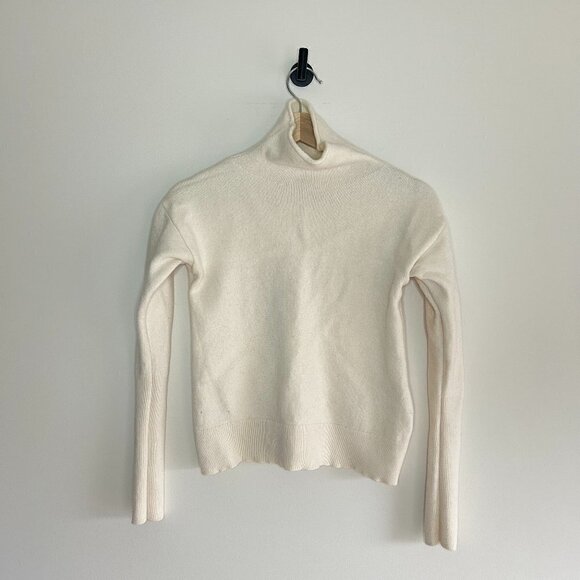 Aritzia Wilfred Cyprie Sweater Merino wool mockneck sweater Light Birch size S - Picture 2 of 5